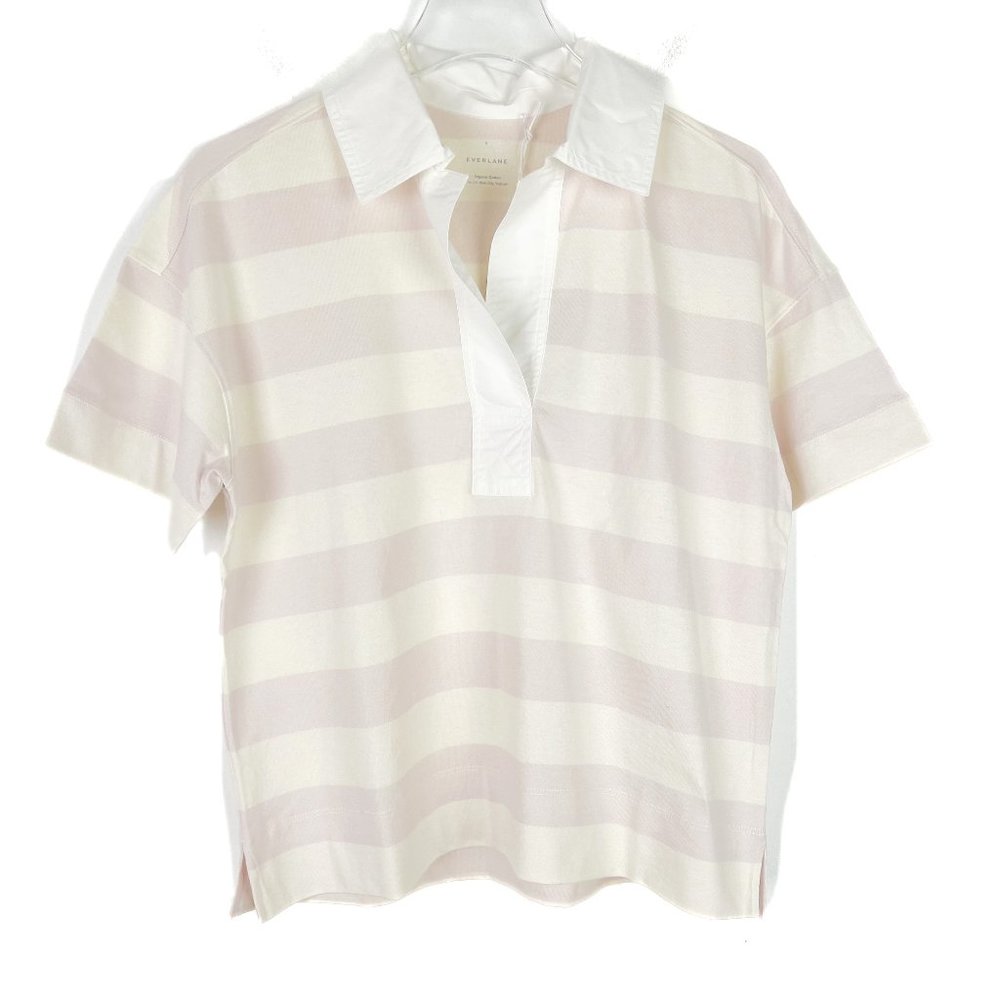 NWT Everlane The Retro Jersey Polo Shirt Organic Cotton Stripes Size Small S NEW - Picture 1 of 13